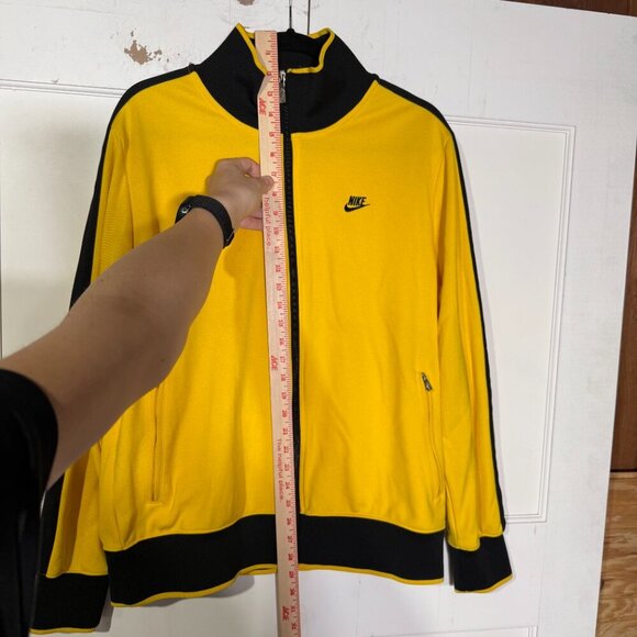 Nike Track Jacket Zip Up Black and Yellow Sweatshirt Size Large Y2K Striped - Picture 3 of 13